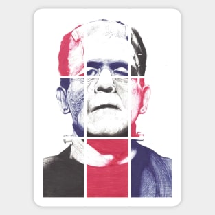 Frankenstein's Monster, A ball point pen portrait. Sticker